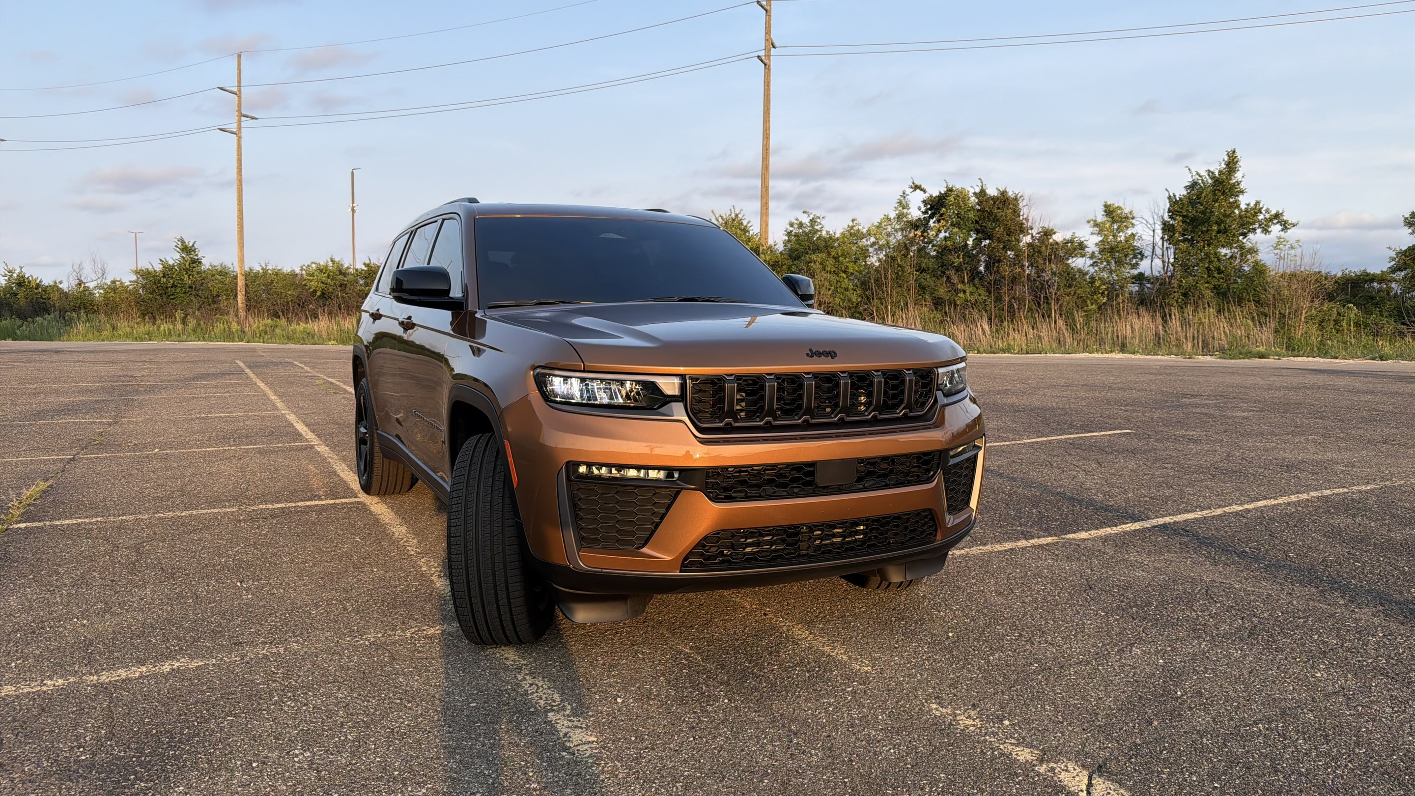 2026 Jeep Grand Cherokee L Limited — Front three-quarter golden hour